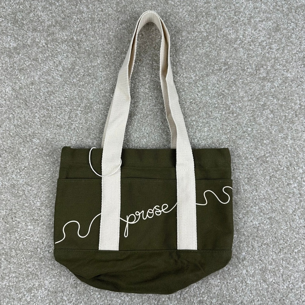 Prose Canvas Tote Bag Olive Green Cream Strap Heavyweight Cotton Utility Market